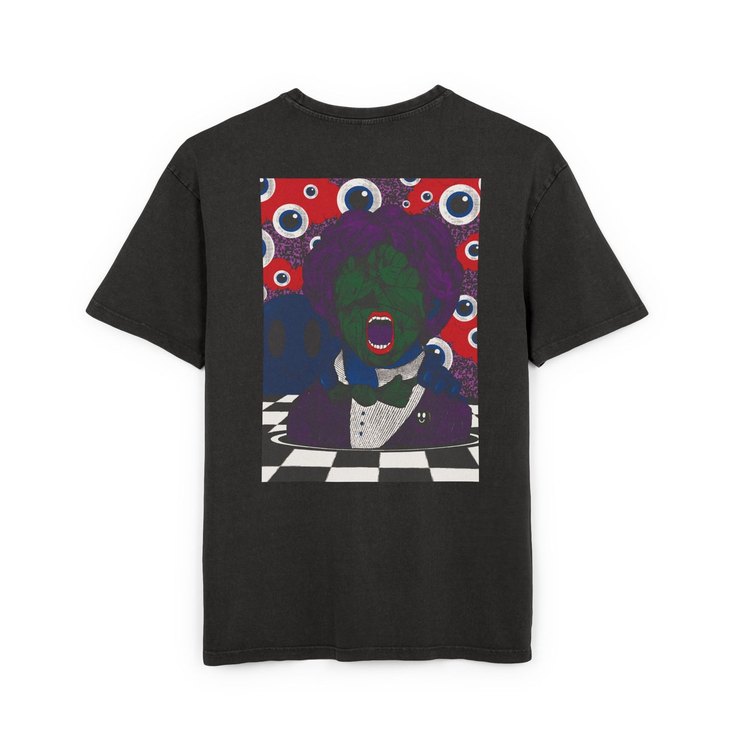 Psychedelic & Original Surrealist T-Shirt Acid-Wash Oversize Tee — Retro Psychedelic Surreal Graphic