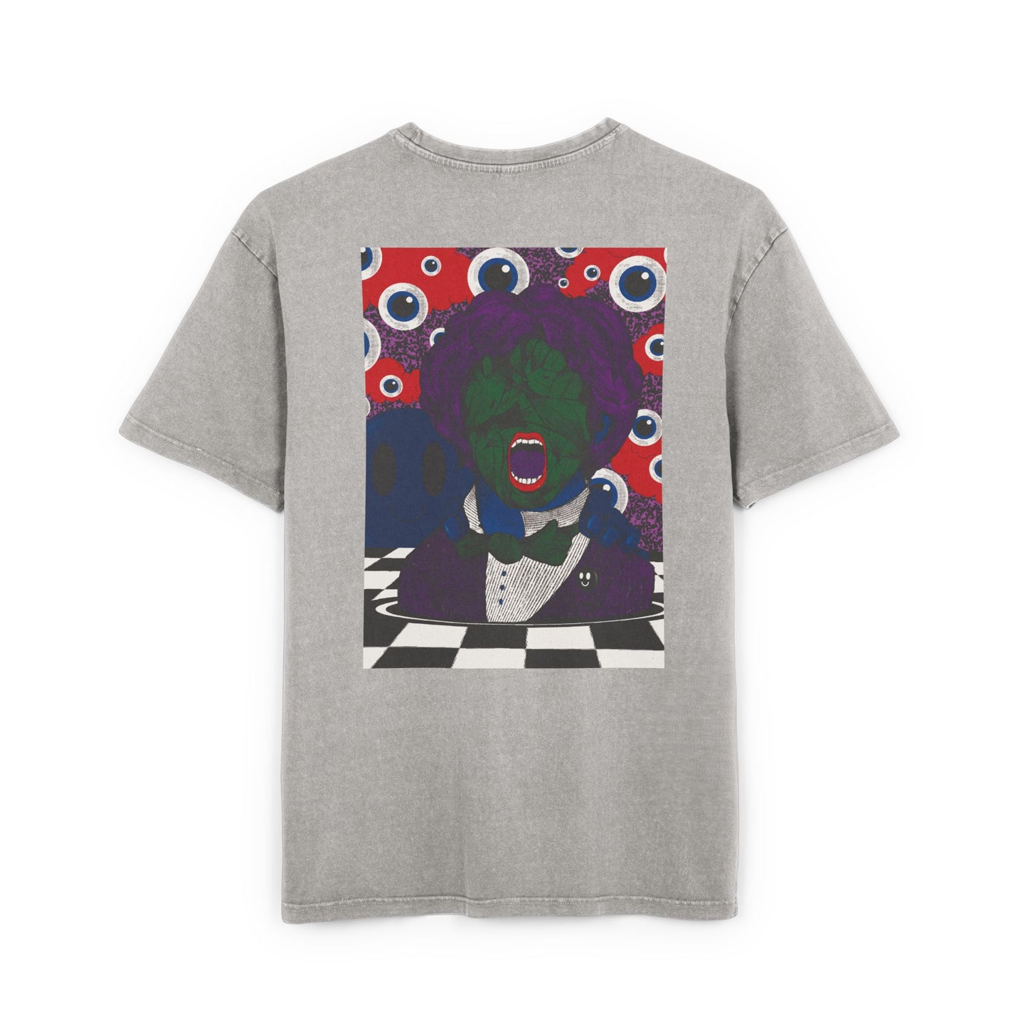 Psychedelic & Original Surrealist T-Shirt Acid-Wash Oversize Tee — Retro Psychedelic Surreal Graphic