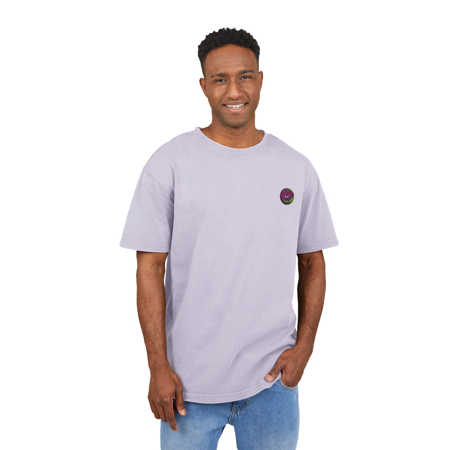 Relaxed oversized T-shirt showcasing an original surreal artwork, designed to stand out with bold graphics and contemporary streetwear style.