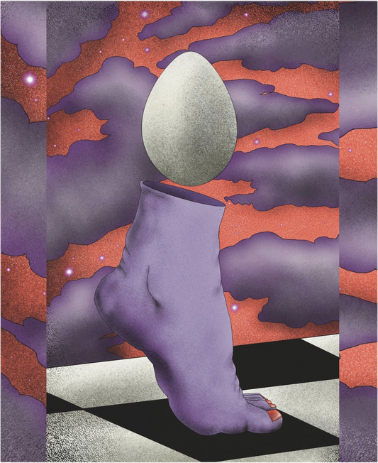 Alternative surreal psychedelic art poster with vibrant colors, abstract visuals, and unique mind-bending design