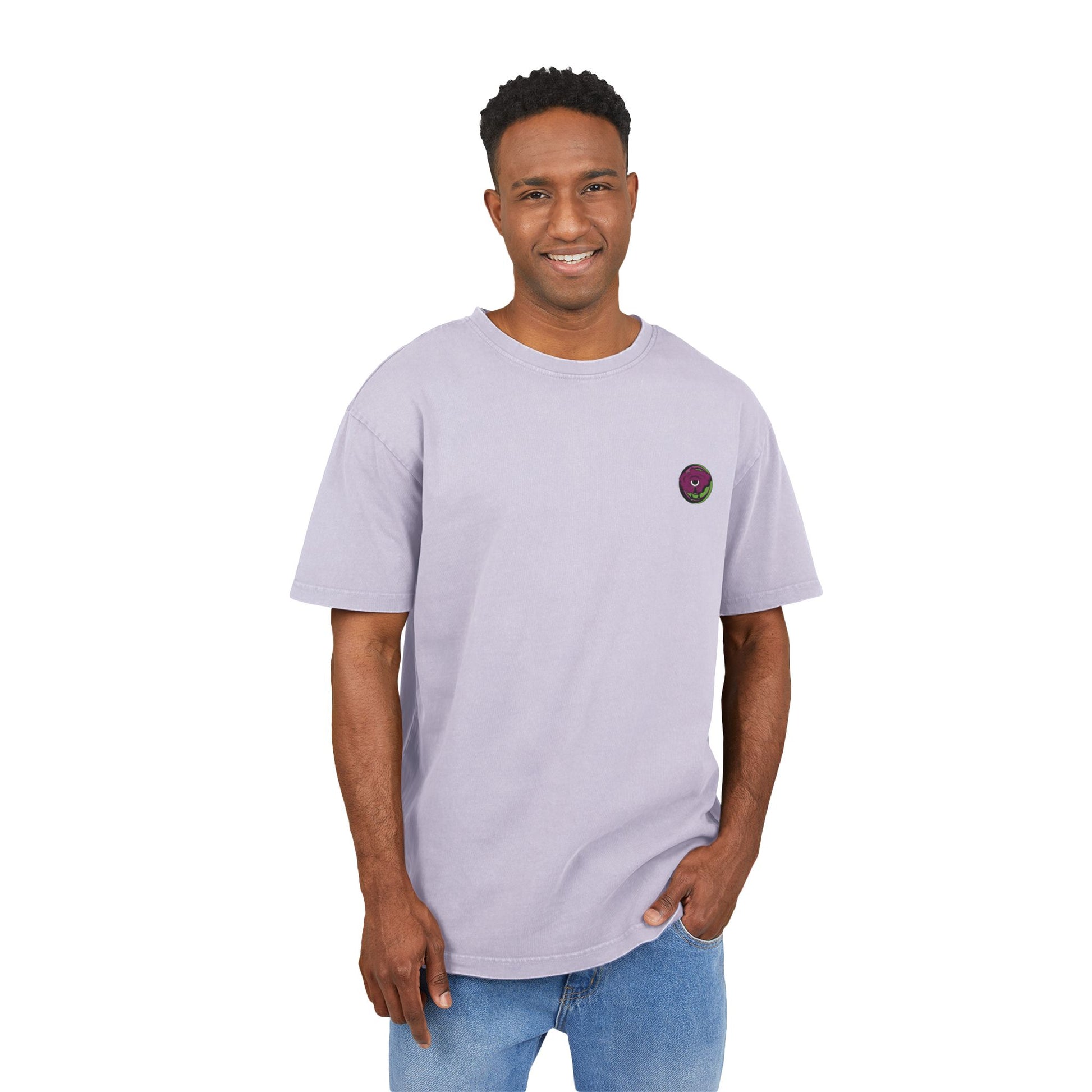 Oversized T-shirt with handcrafted surrealist graphic print.