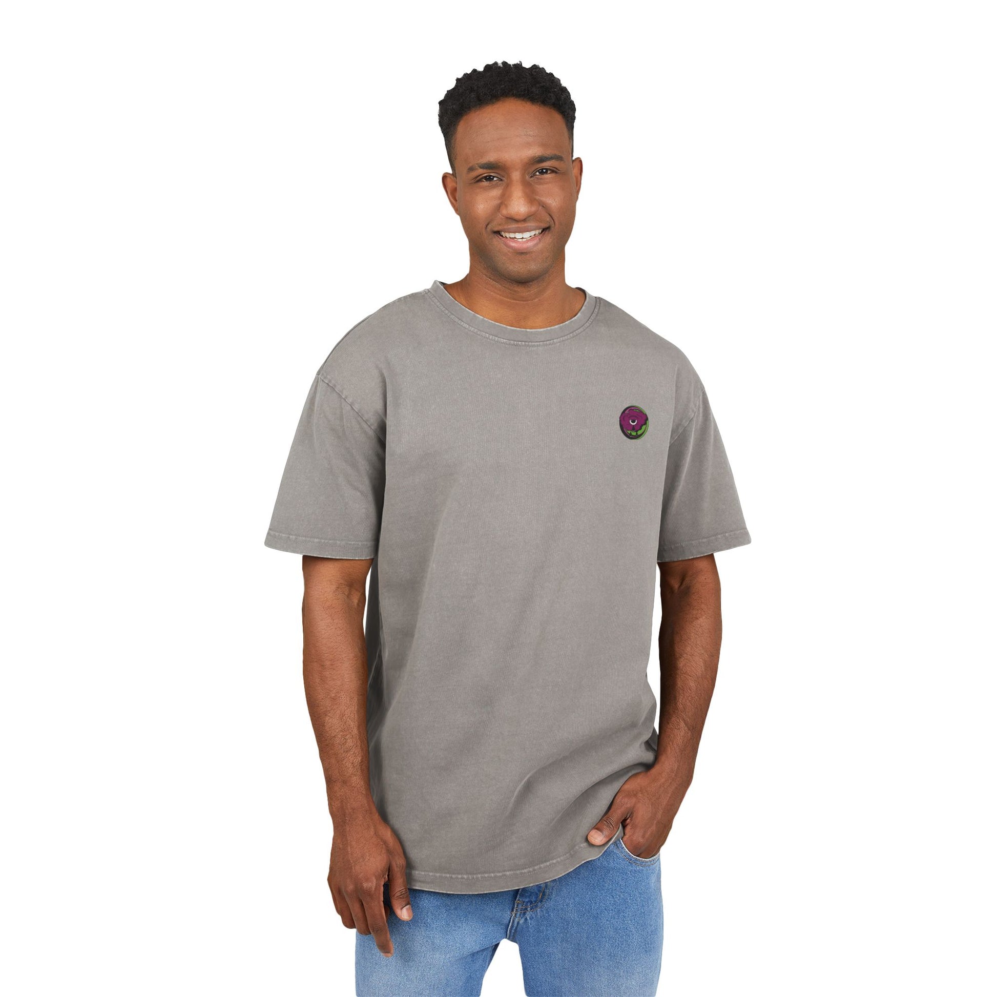 Oversized T-shirt with original surrealist graphic print, featuring bold artistic imagery and a relaxed streetwear fit, designed by the artist for a unique and eye-catching look