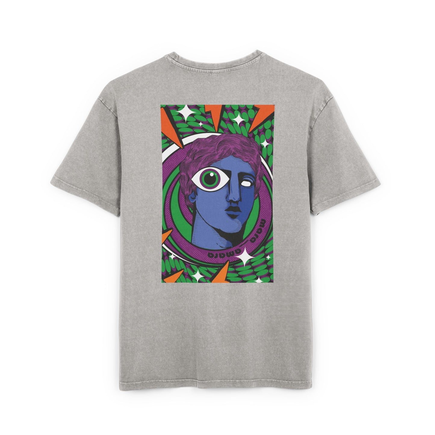 Oversized T-shirt with handcrafted surrealist graphic print.