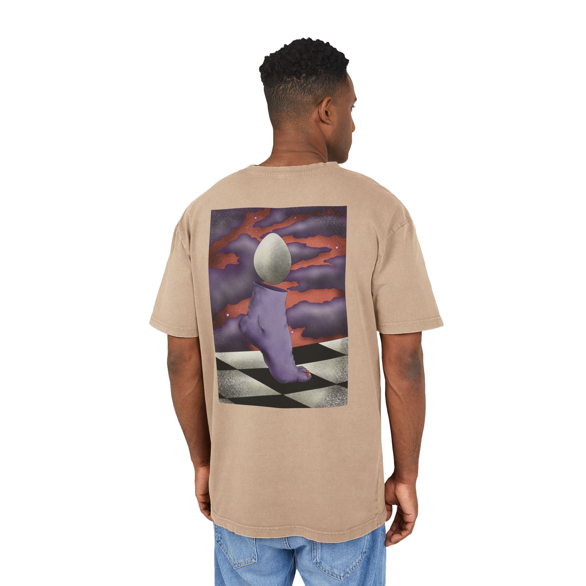 Oversized T-shirt with a unique surrealist print created by the artist, blending expressive artwork with a comfortable streetwear-inspired fit