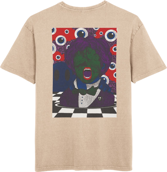 Oversized tee with a handcrafted surrealist graphic. Bold, expressive, and made to stand out