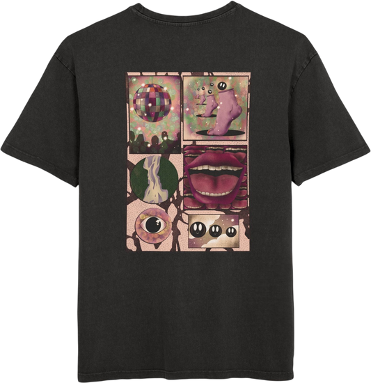 Oversized cotton T-shirt featuring a handcrafted surrealist artwork print. A unique design that combines comfort, creativity, and bold visual storytelling.