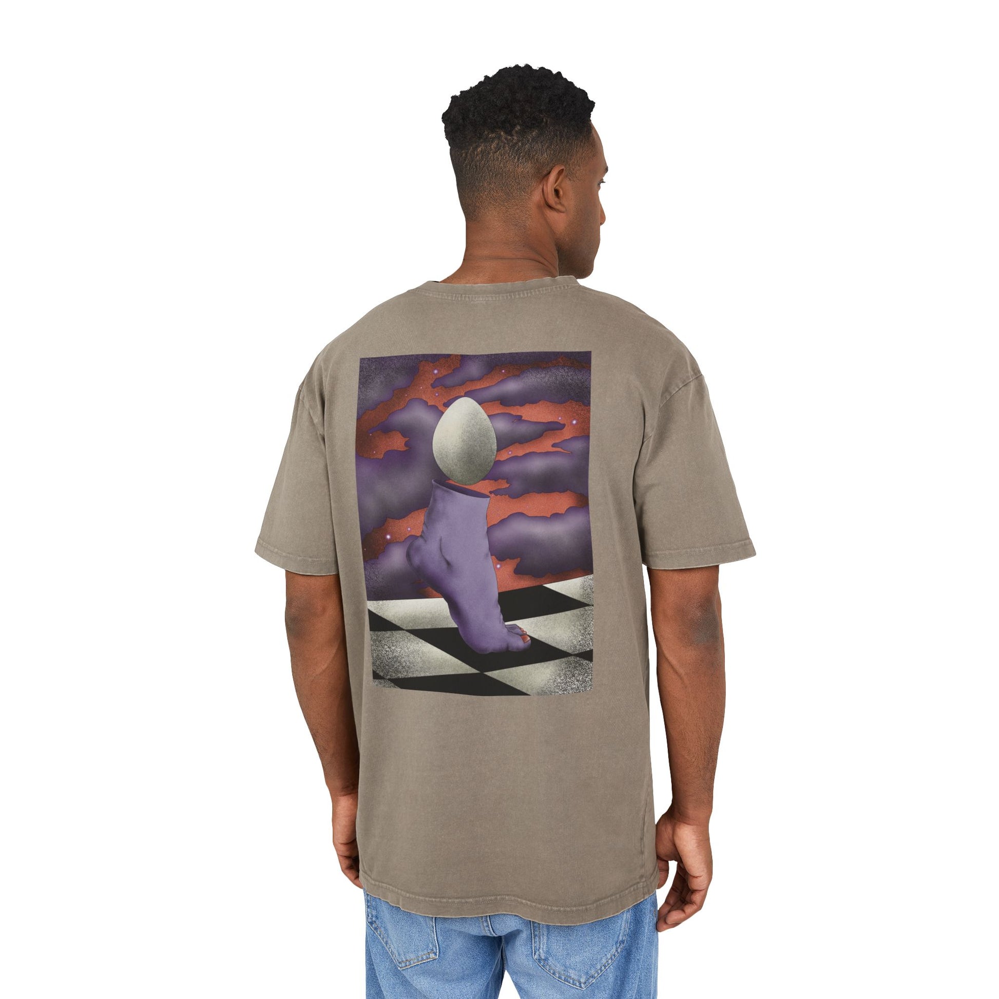 Oversized T-shirt with a unique surrealist print created by the artist, blending expressive artwork with a comfortable streetwear-inspired fit