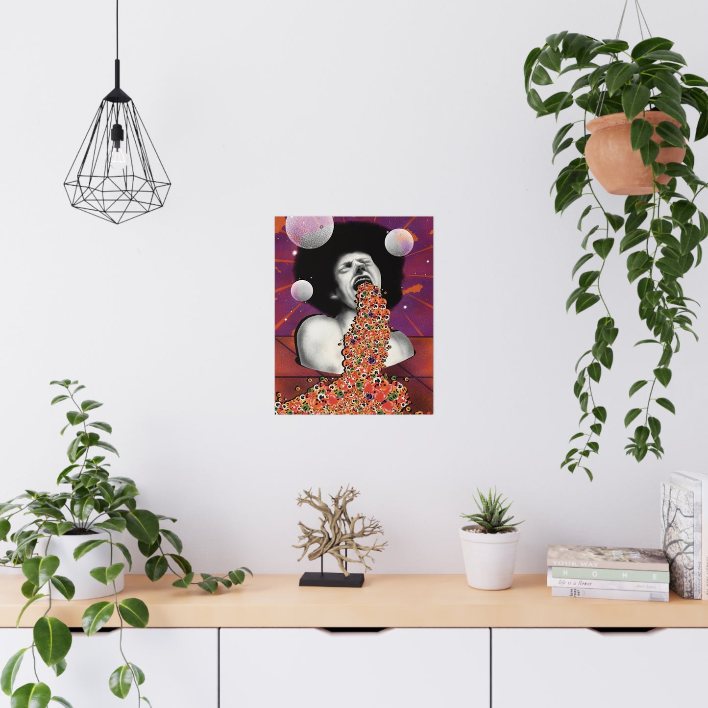 Surreal and psychedelic alternative design poster showcasing imaginative, colorful, and dreamlike visuals for art lovers