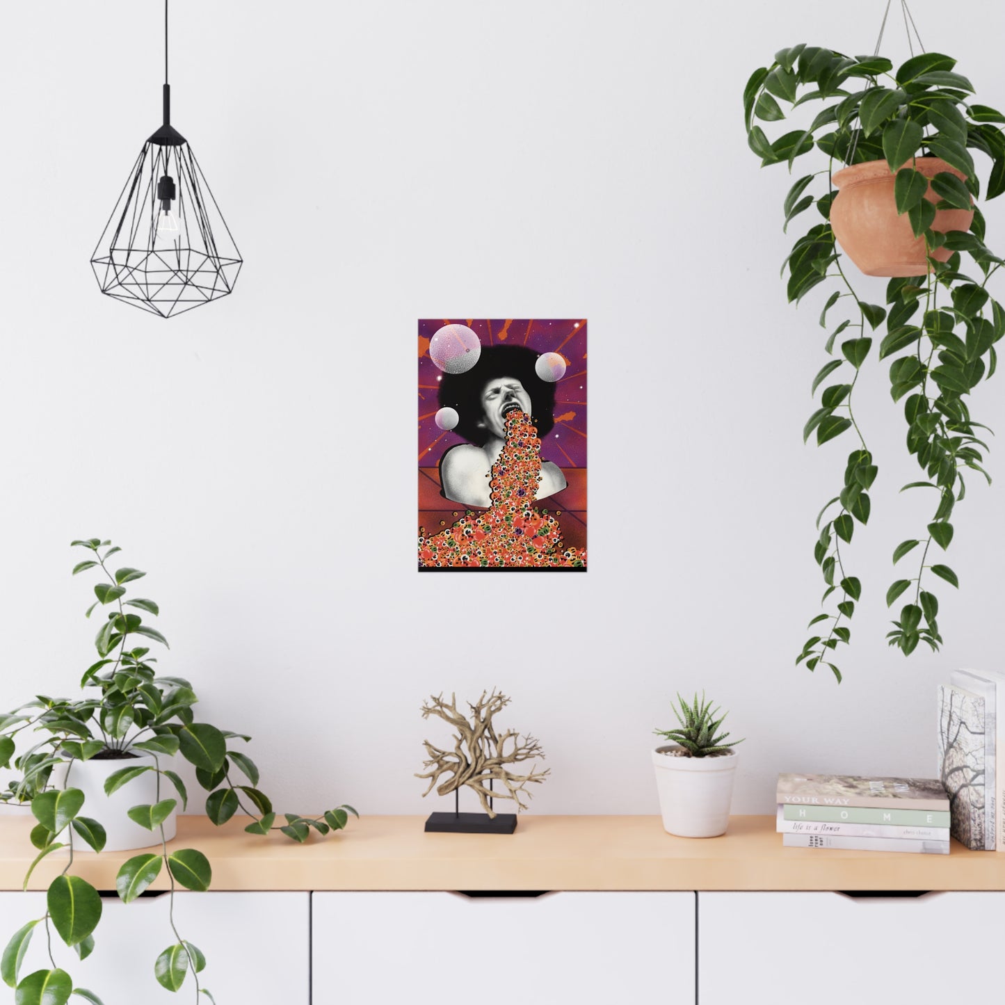 Surreal and psychedelic alternative design poster showcasing imaginative, colorful, and dreamlike visuals for art lovers
