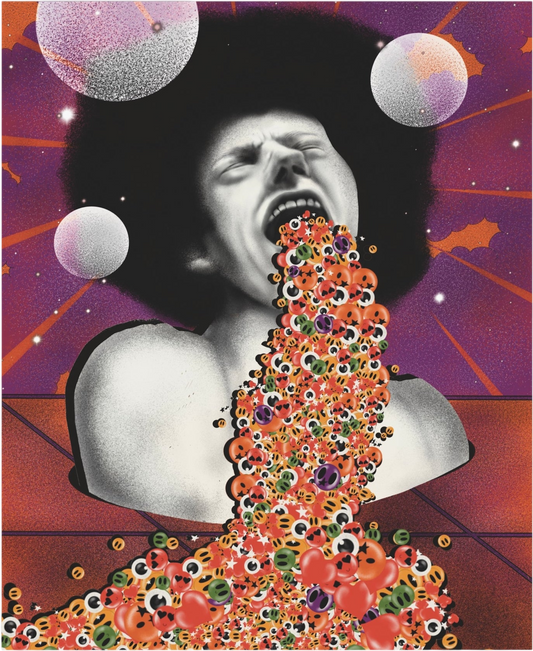 Surreal and psychedelic alternative design poster showcasing imaginative, colorful, and dreamlike visuals for art lovers