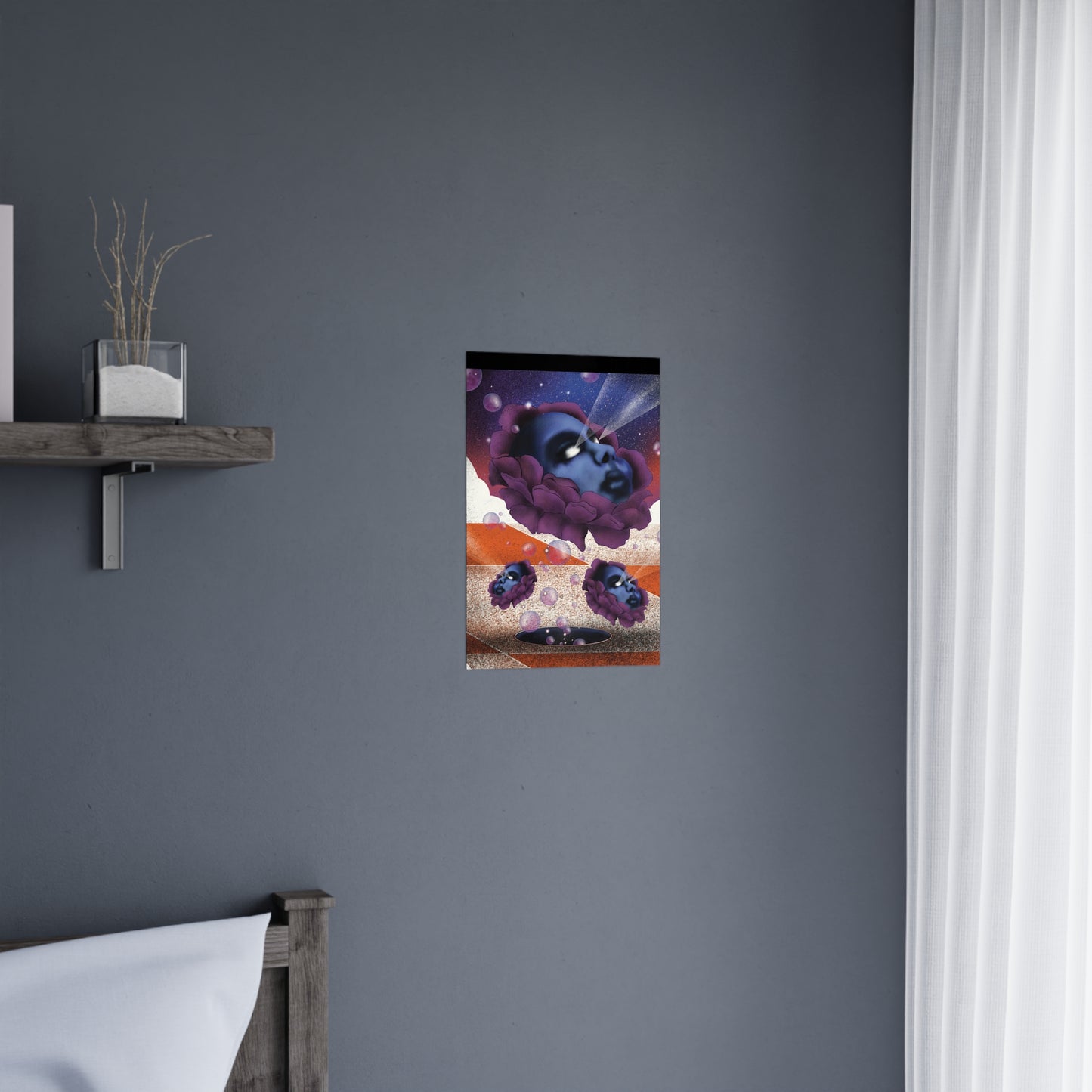 Surreal psychedelic poster with bold abstract artwork