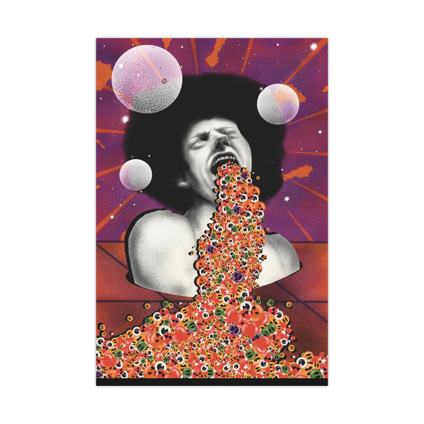 Surreal and psychedelic alternative design poster showcasing imaginative, colorful, and dreamlike visuals for art lovers
