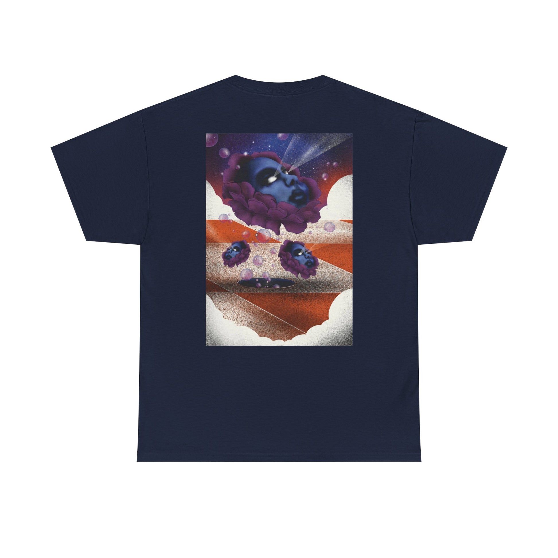 Unisex regular fit T-shirt featuring psychedelic cloudscape and cosmic surreal art for a bold retro-futuristic look.”