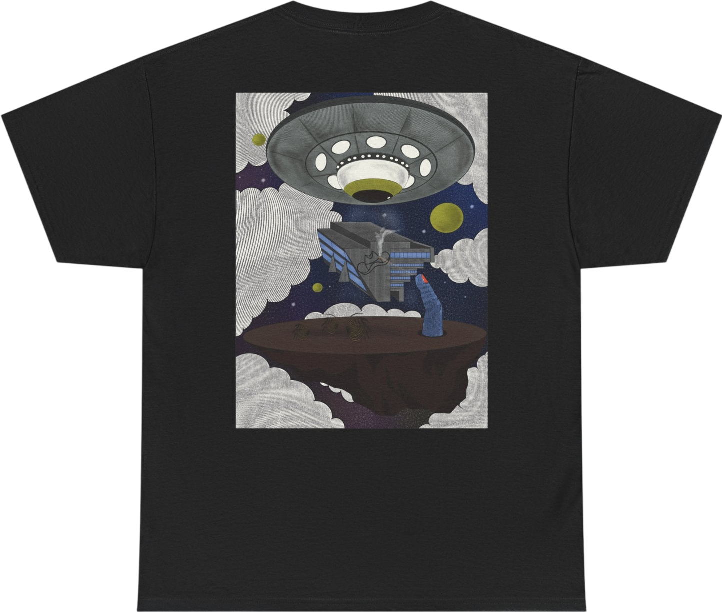 Unisex regular fit T-shirt featuring a surreal psychedelic graphic print and artistic retro-inspired design