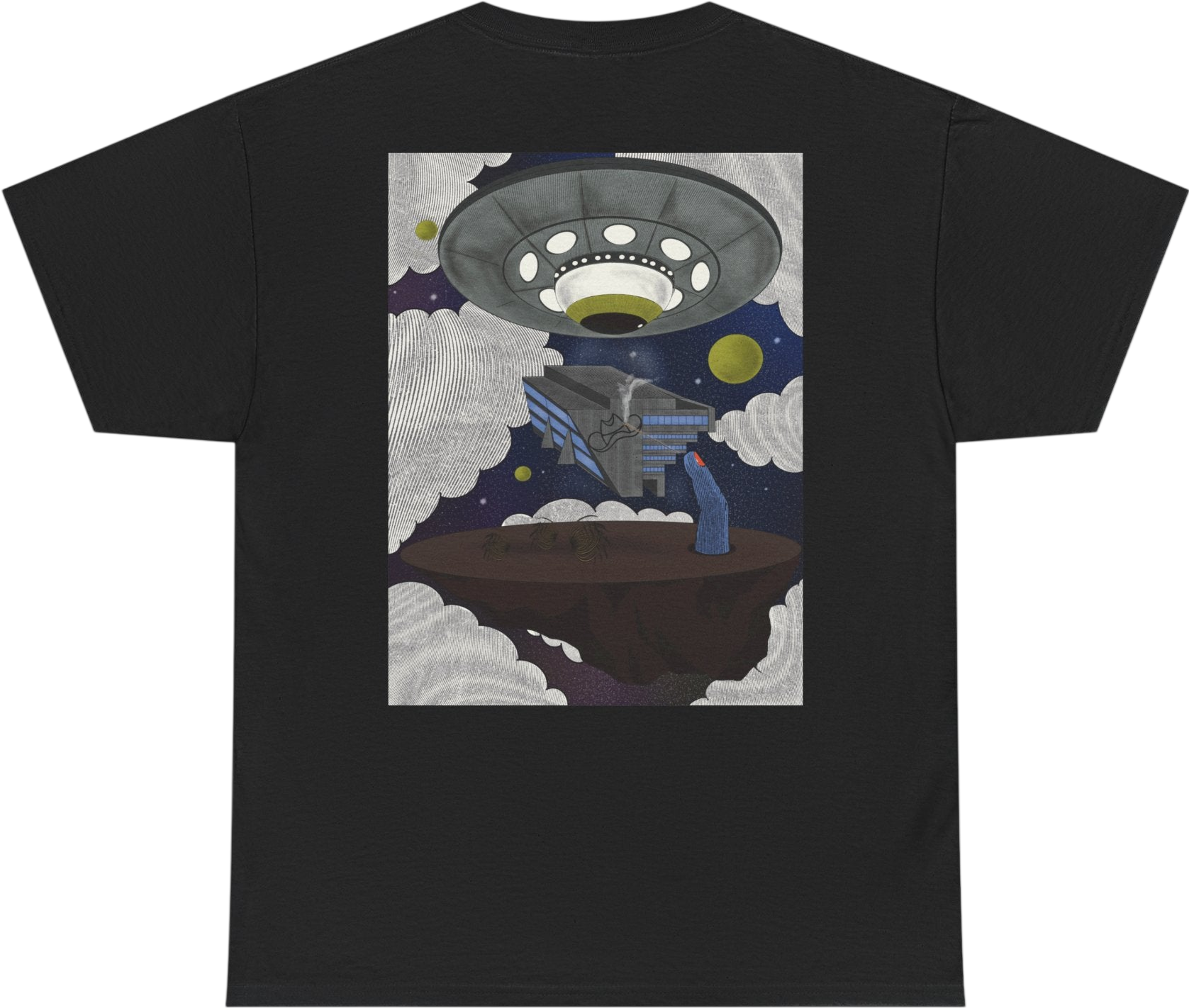 Unisex regular fit T-shirt featuring a surreal psychedelic graphic print and artistic retro-inspired design