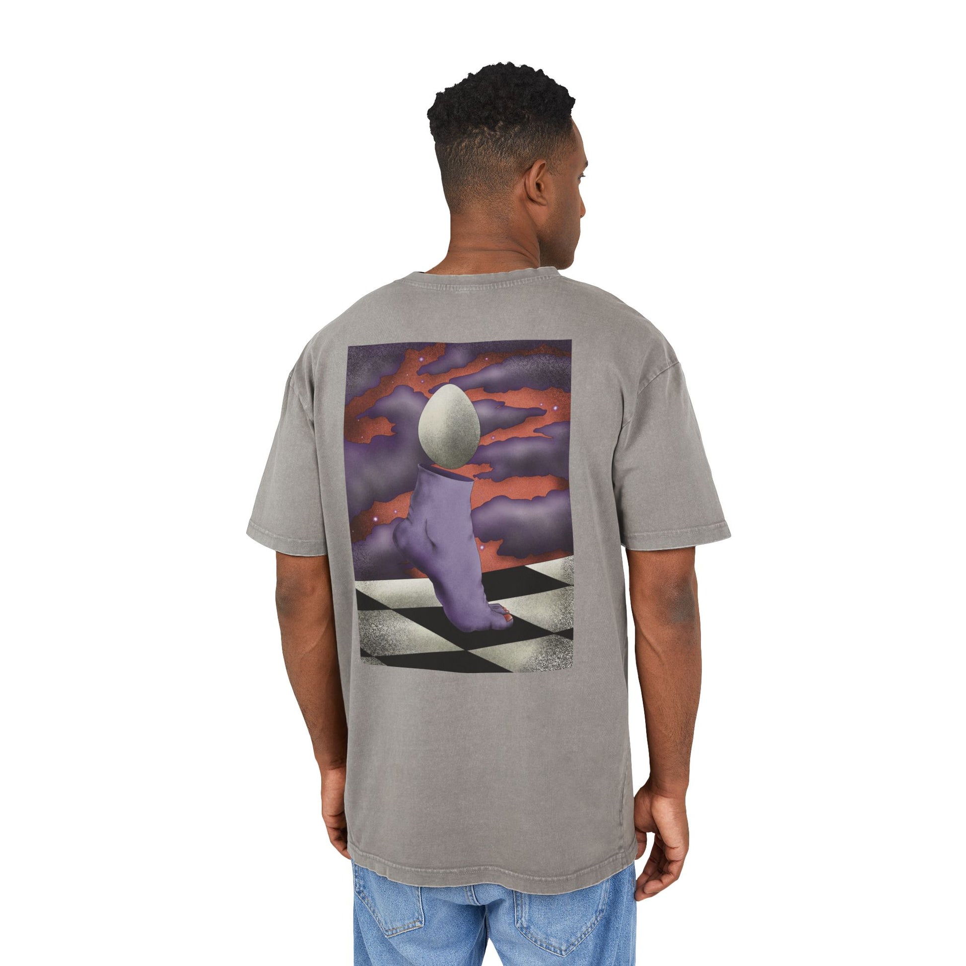 Oversized T-shirt with a unique surrealist print created by the artist, blending expressive artwork with a comfortable streetwear-inspired fit