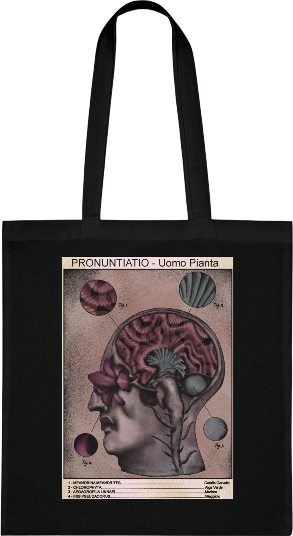 “Canvas tote bag with abstract surreal artwork